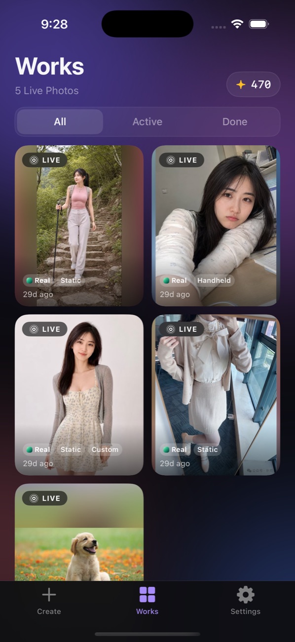 Live.AI 生成与预览：AI 运镜让静态照片动起来